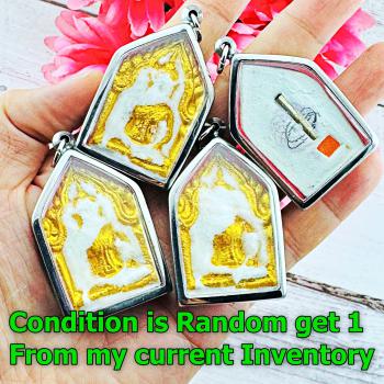 Relic Khunpaen Large Chest Gold Behind Wheel Lp Doo Watsakae Thai Amulet #17293